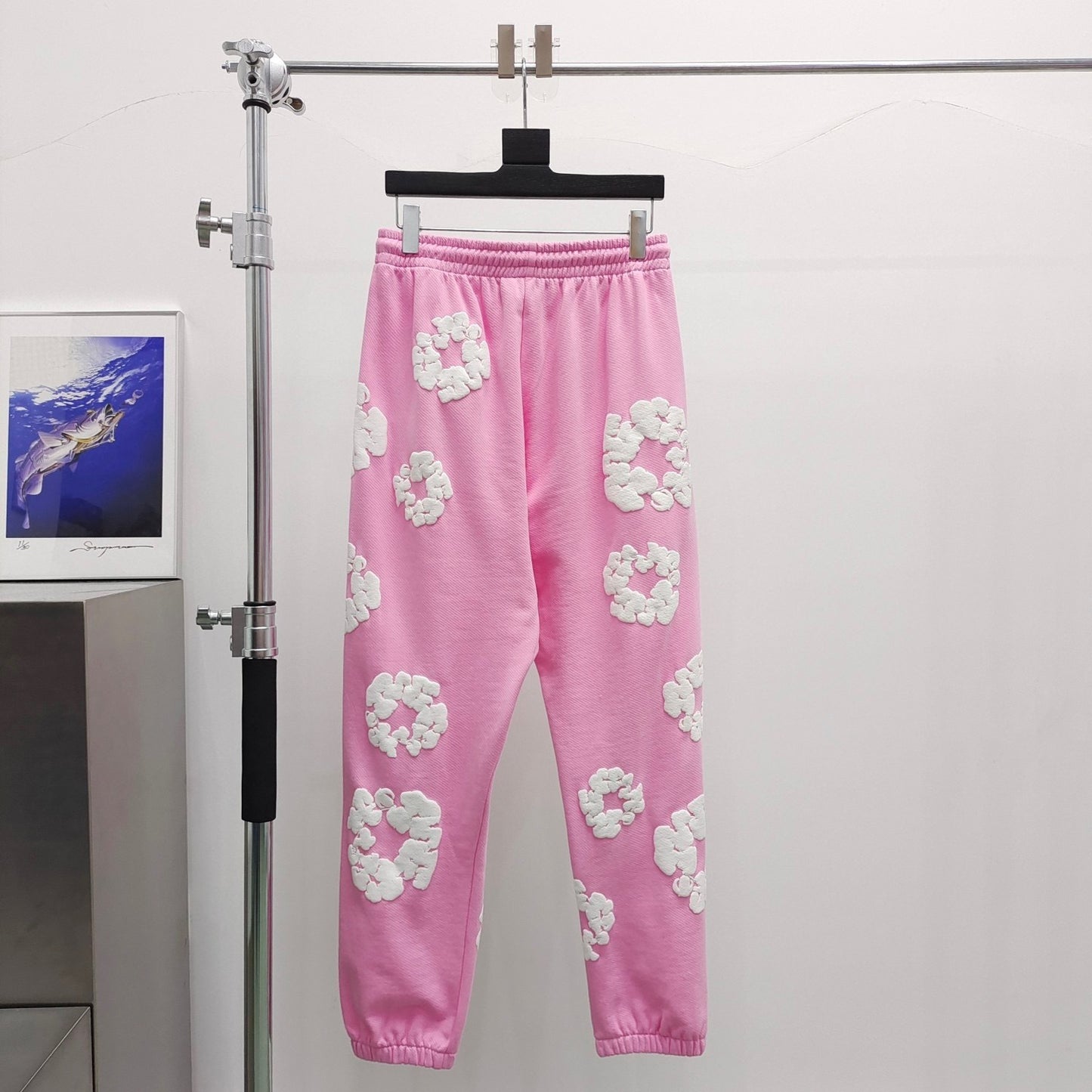 Pink denim tears sweatpants