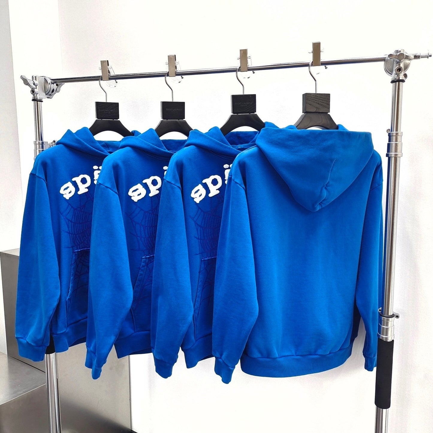 Dark blue sp5der hoodie