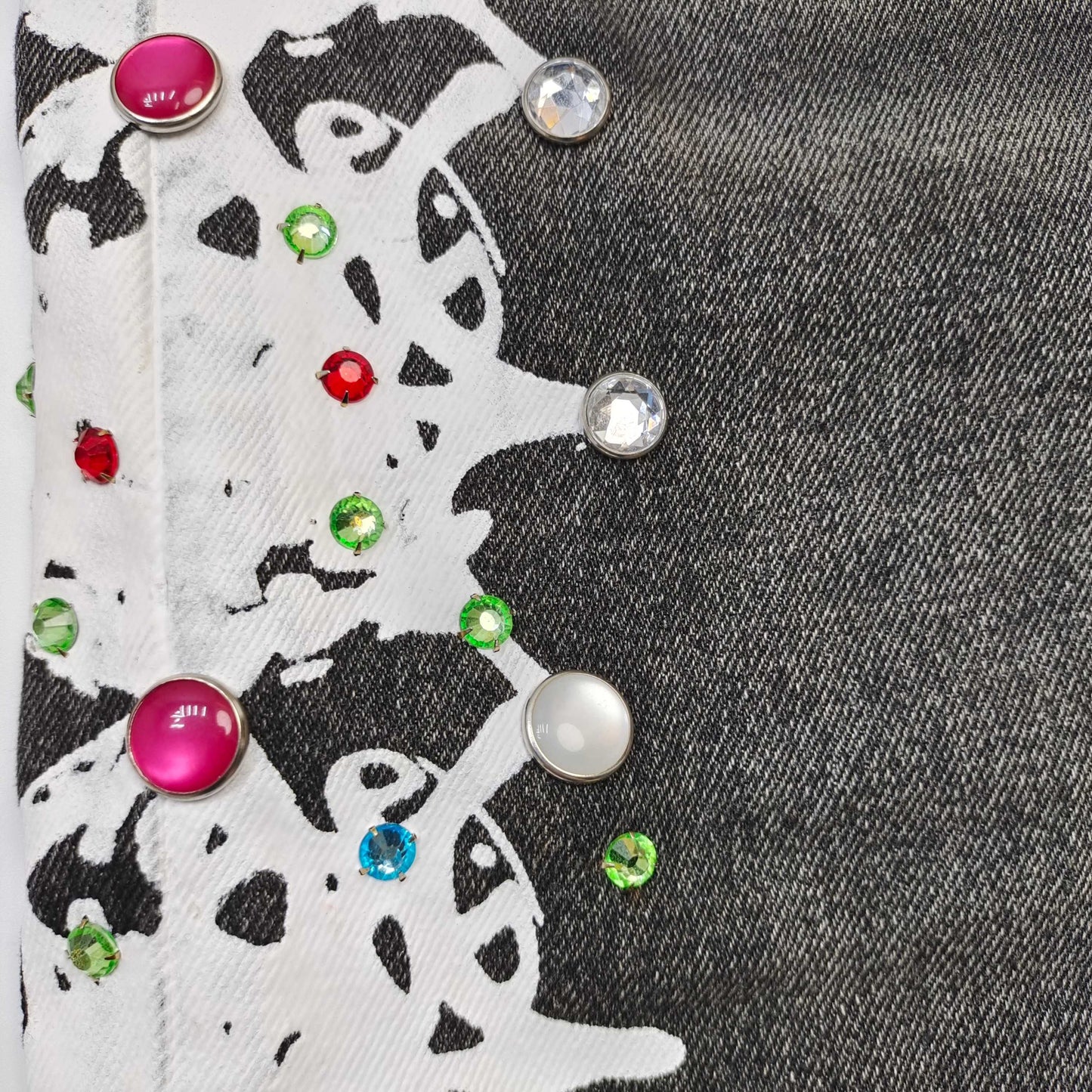 Sp5der Web Stone Denim Shorts 'Black Wash