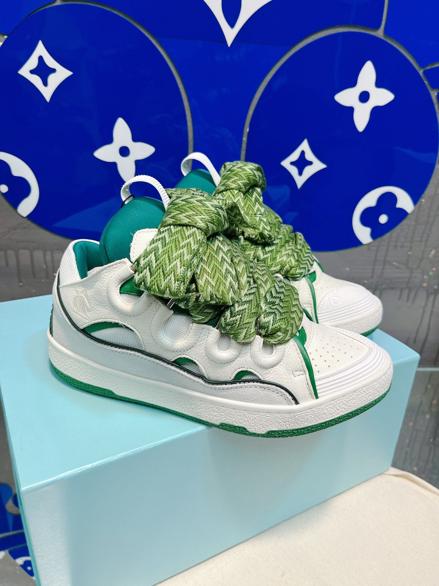 Green Lanvins curb sneakers