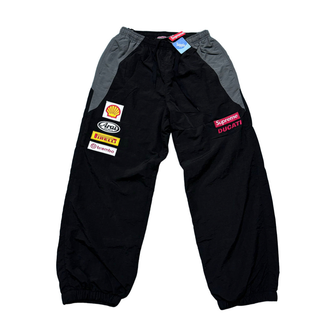 Supreme Ducati track pants black gray and red