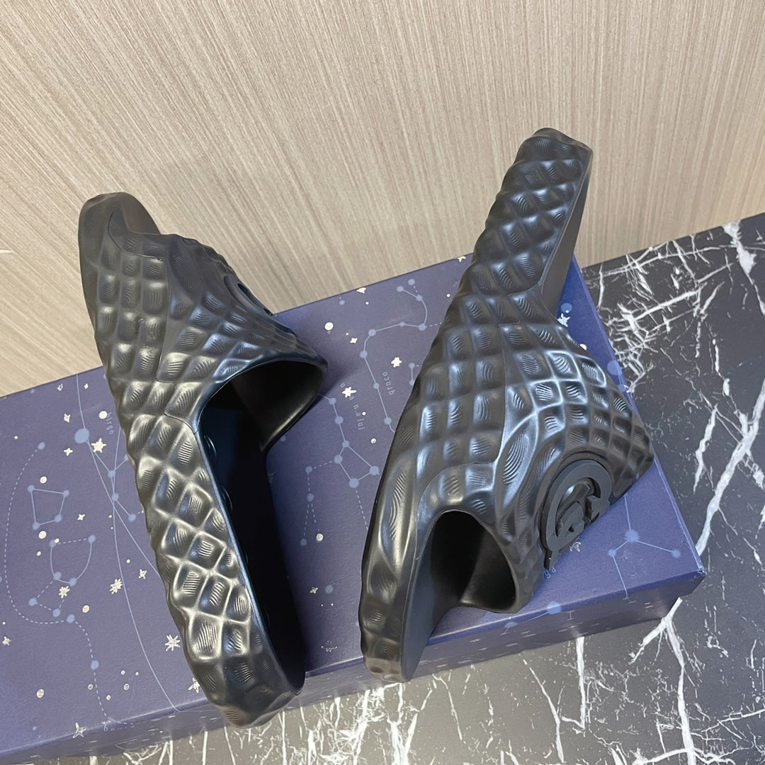 Black Gucci slides