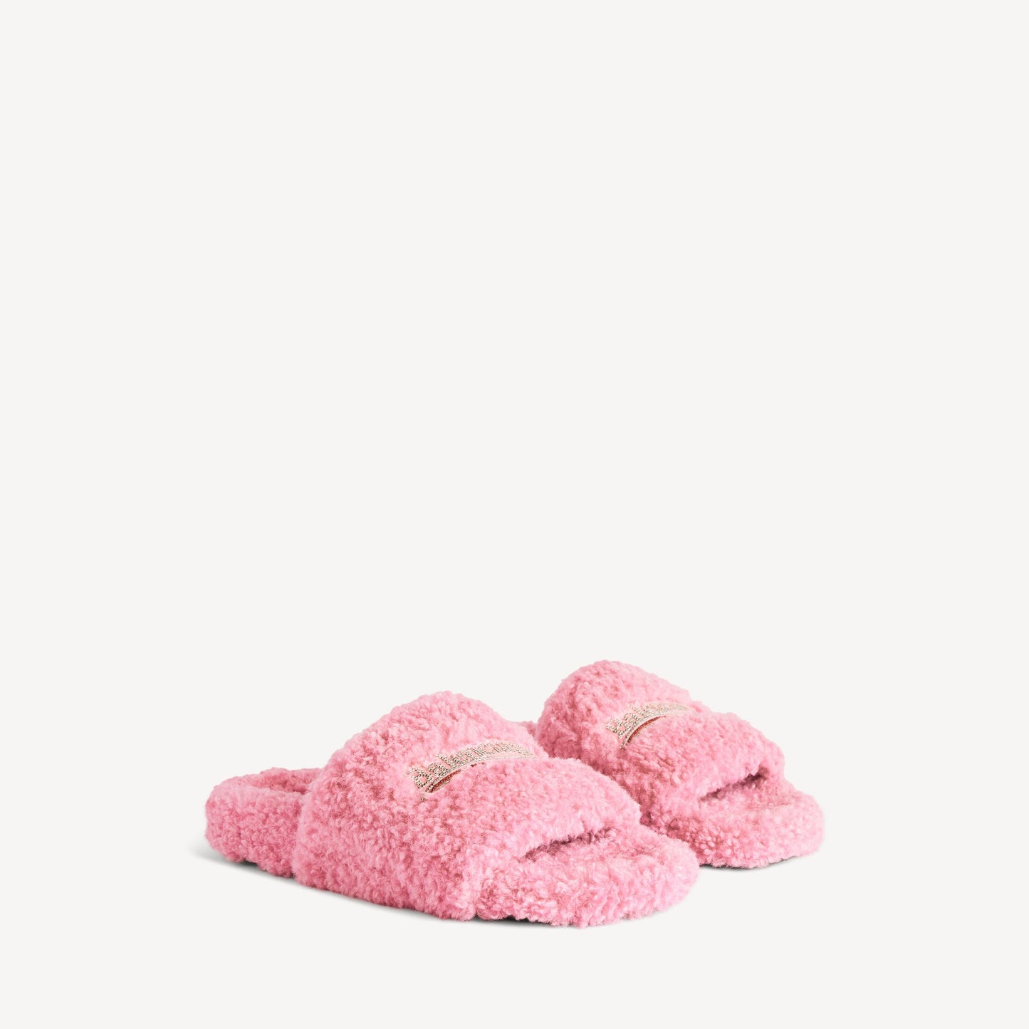 Balenciaga pink furry slides