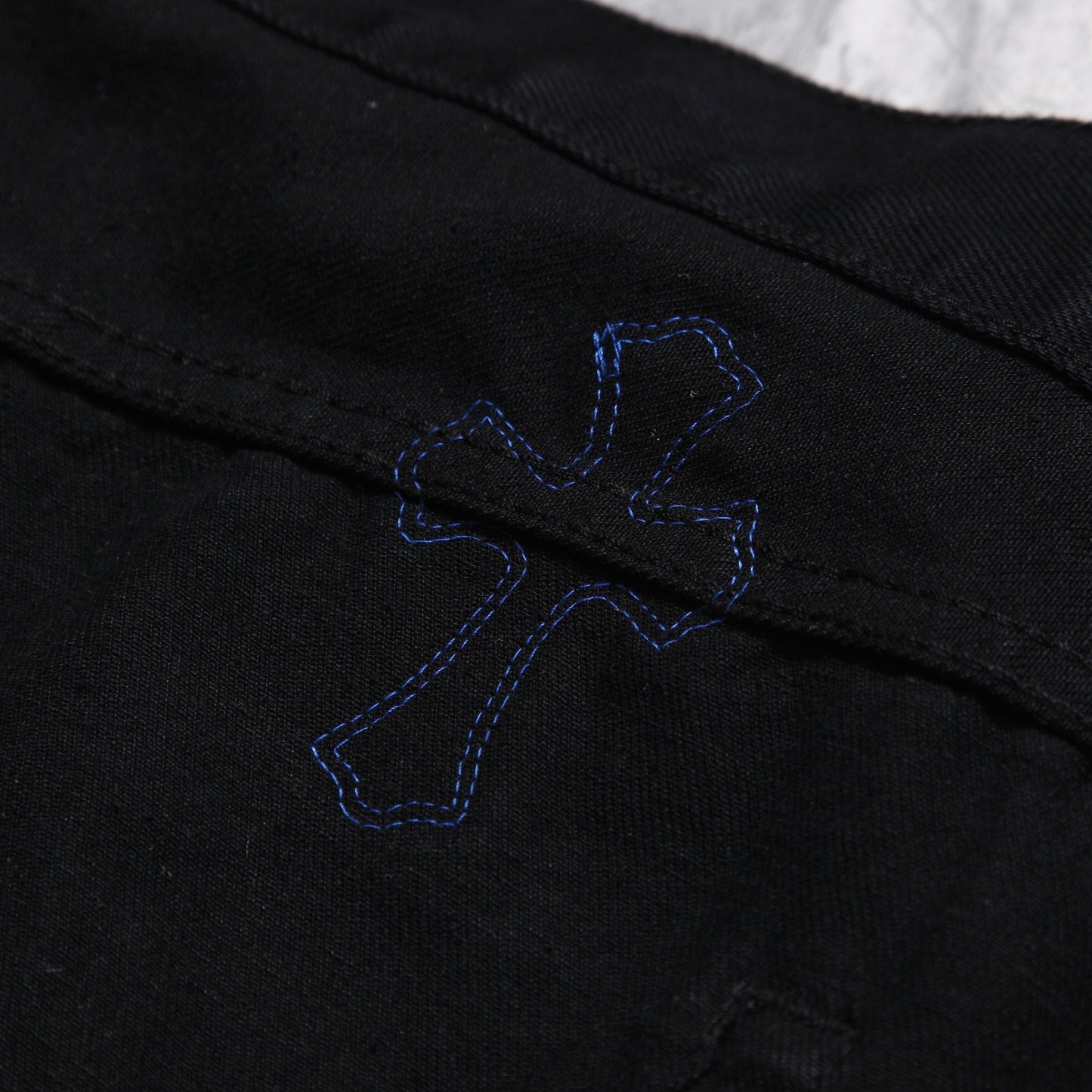 Chrome hearts jeans with colorful crosses