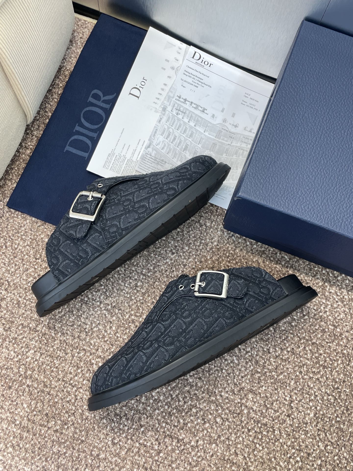 Black Dior loafer clogs