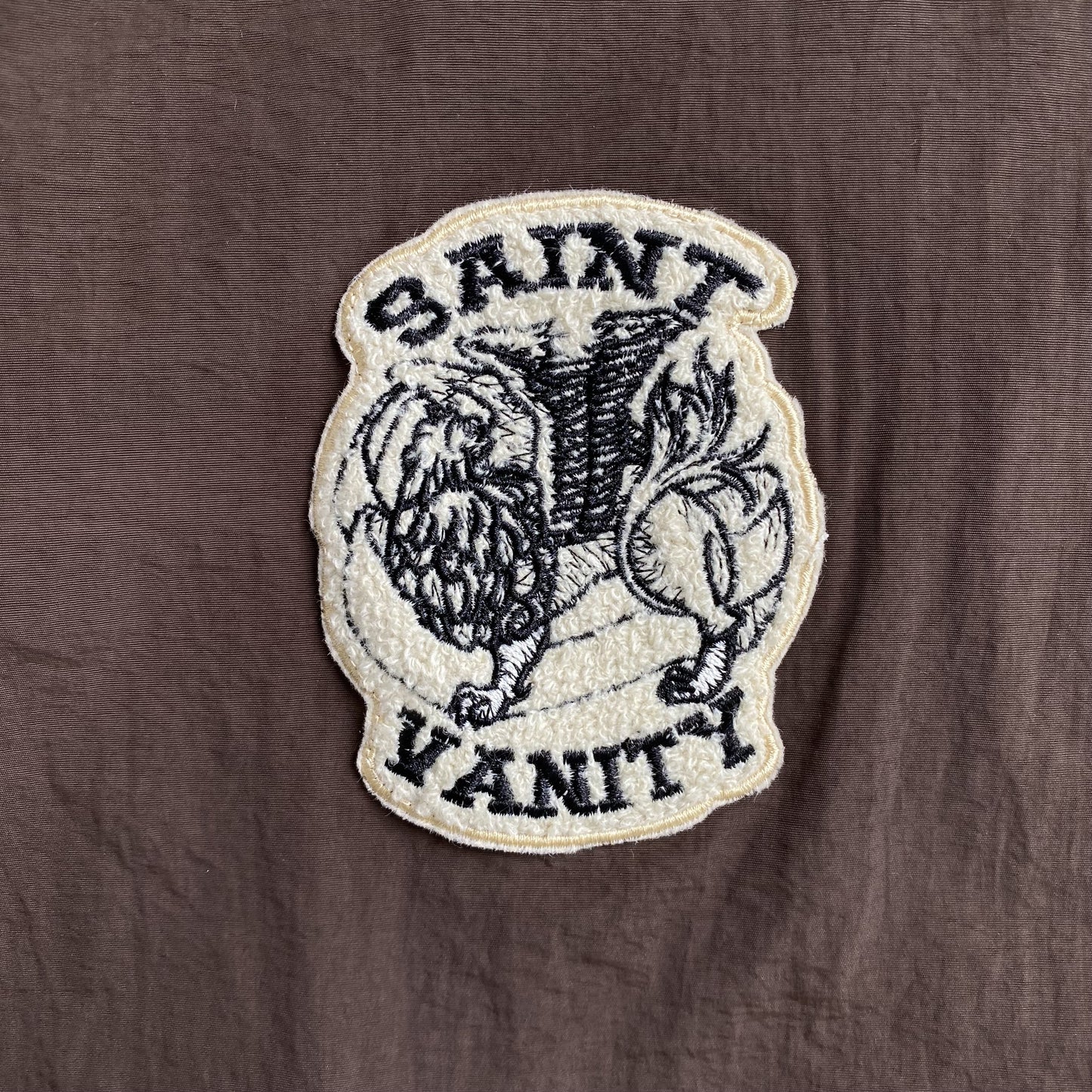 Saint Vanity Nylon Short Sleeve Zip Up Hoodie Brown