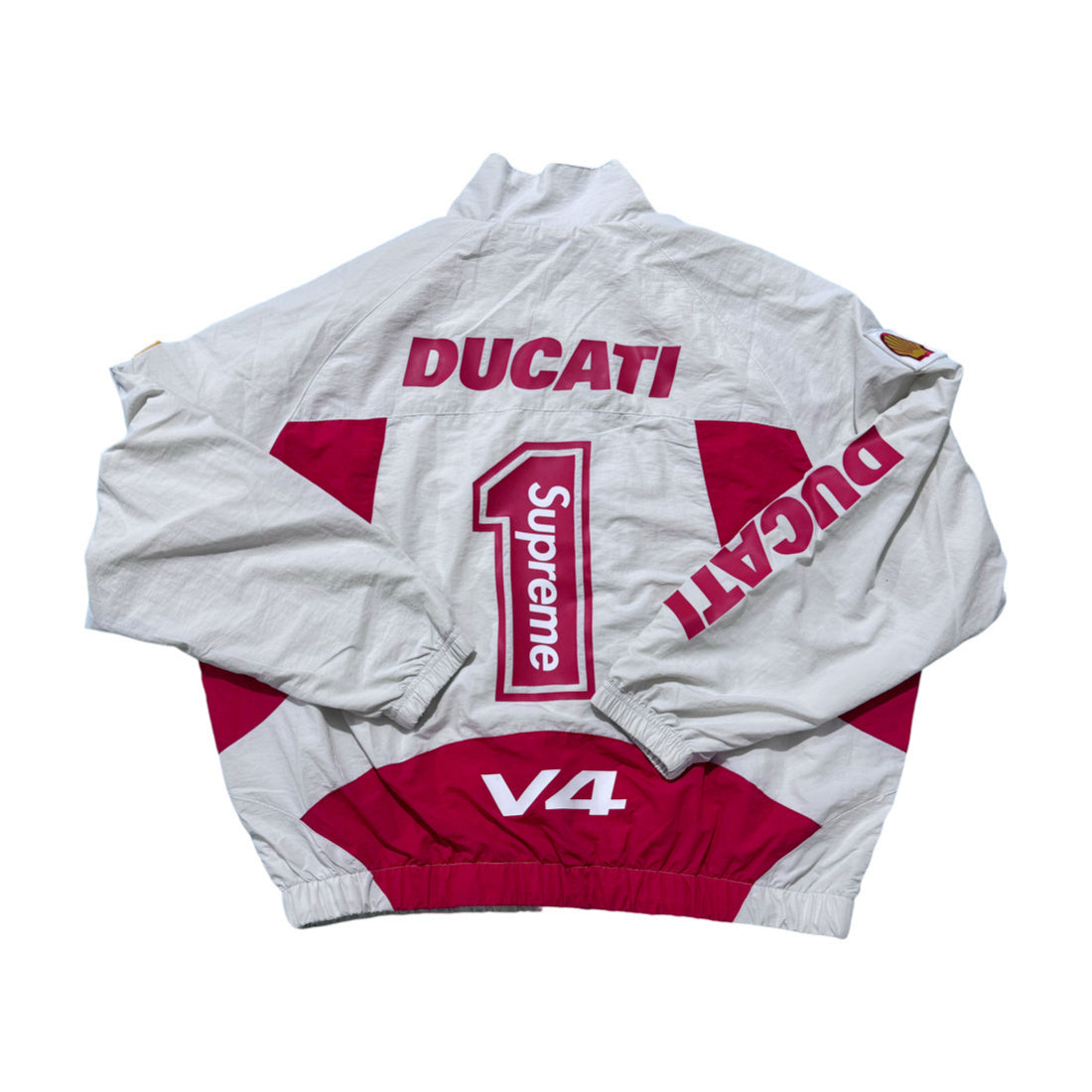 Supreme Ducati track jacket  white and red