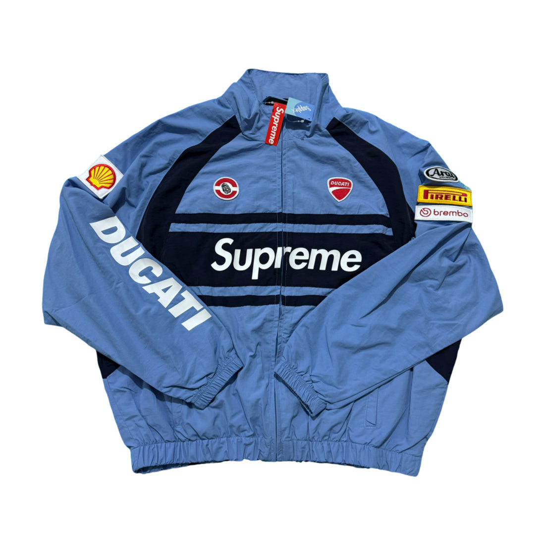 Supreme Ducati track jacket black and blue