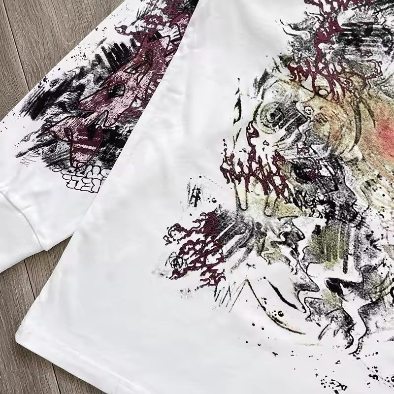 Hellstar white  graffiti longsleave