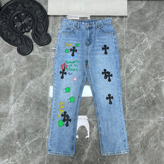 Chrome hearts graffiti jeans