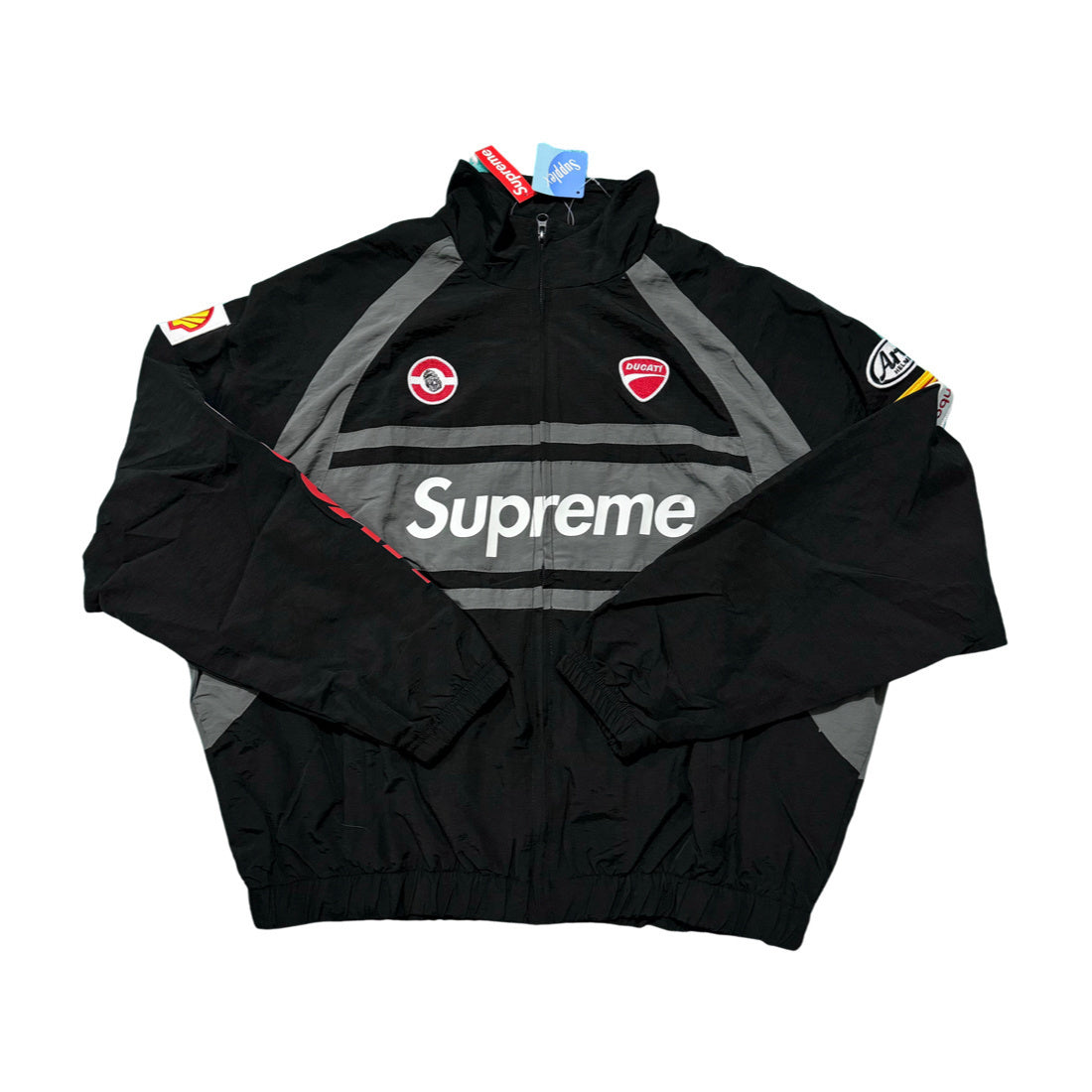 Supreme Ducati track jacket black gray and red