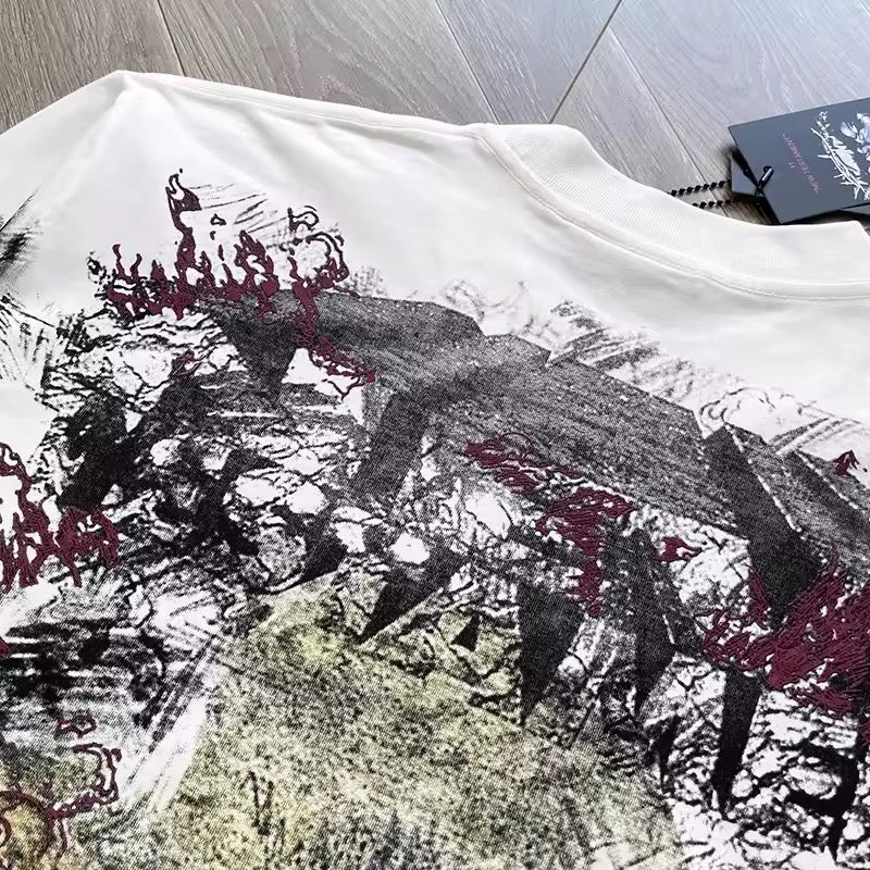 Hellstar white  graffiti longsleave