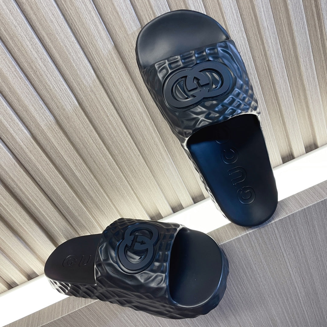 Black Gucci slides