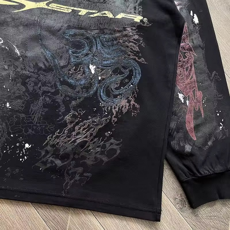 Hellstar black graffiti longsleave