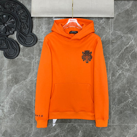 Orange chrome hearts hoodie