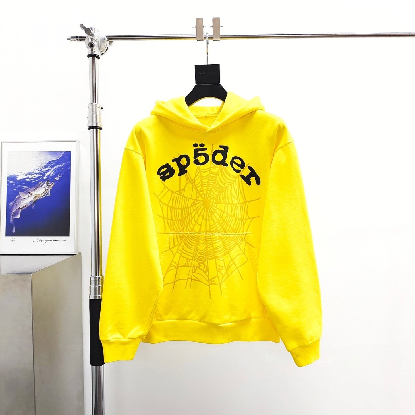 Sp5der Worldwide Web black and yellow  Hoodie