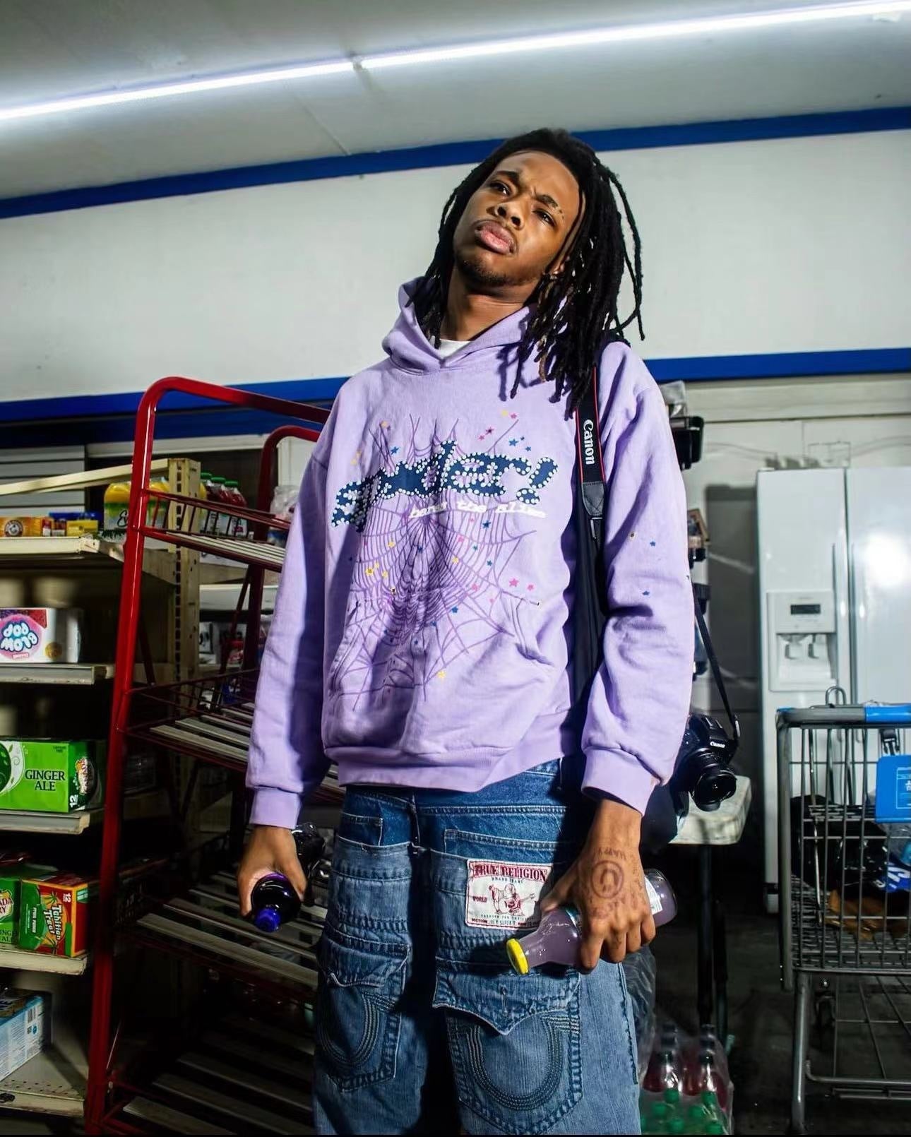 Sp5der Acai Hoodie Purple