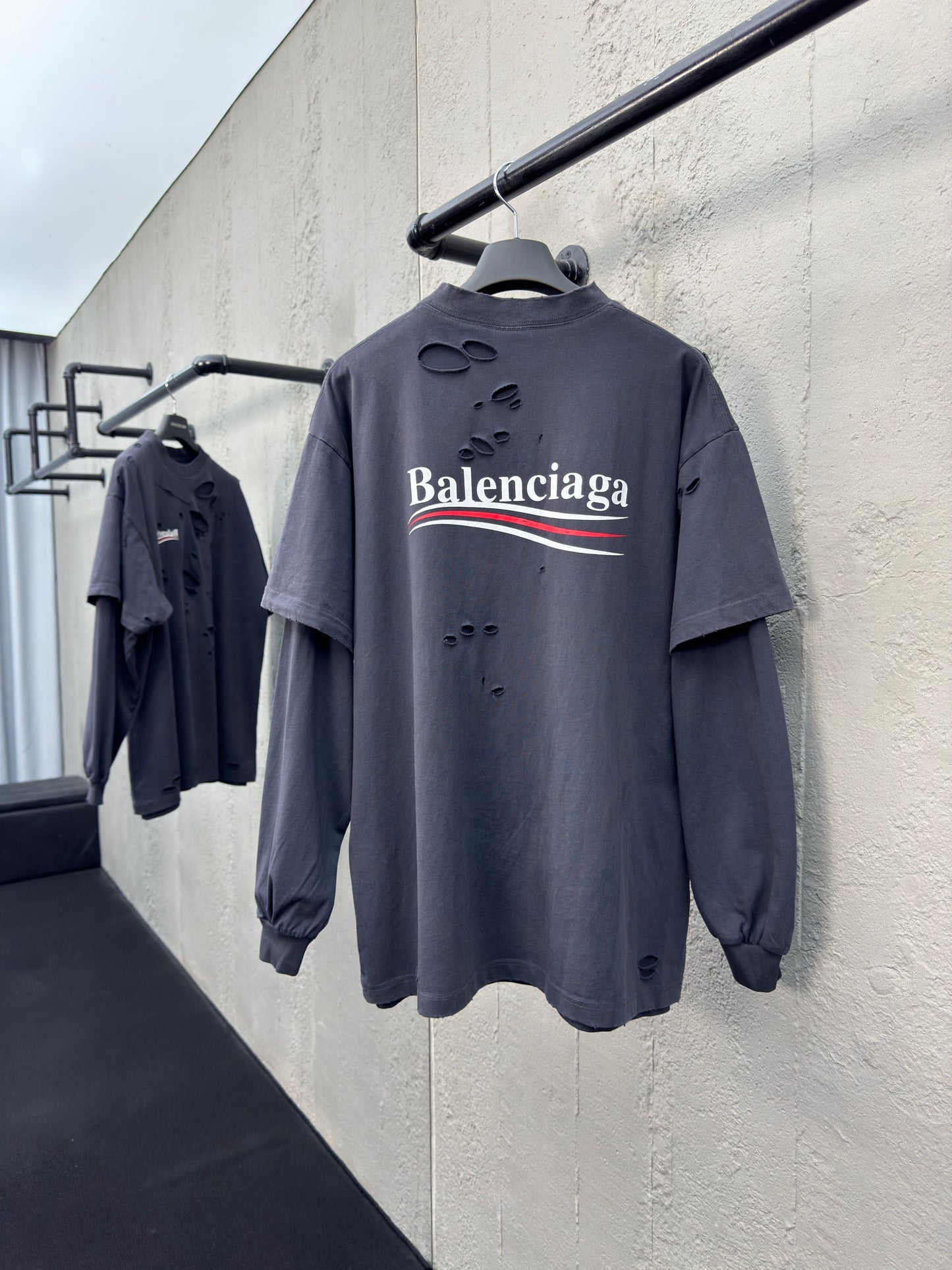 Balenciaga Political Campaign Long-Sleeve Layered T-Shirt 'Black
