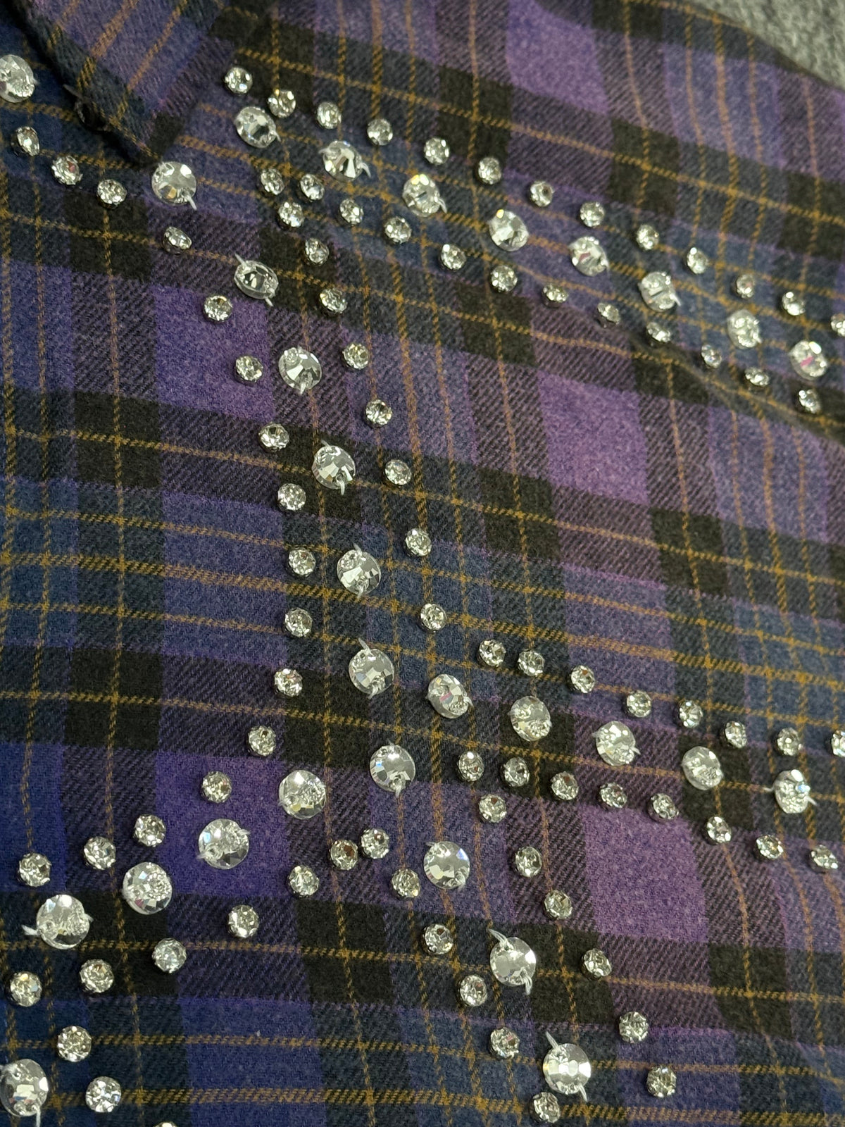 Vale Forever Rhinestone Plaid Flannel Blue/Black