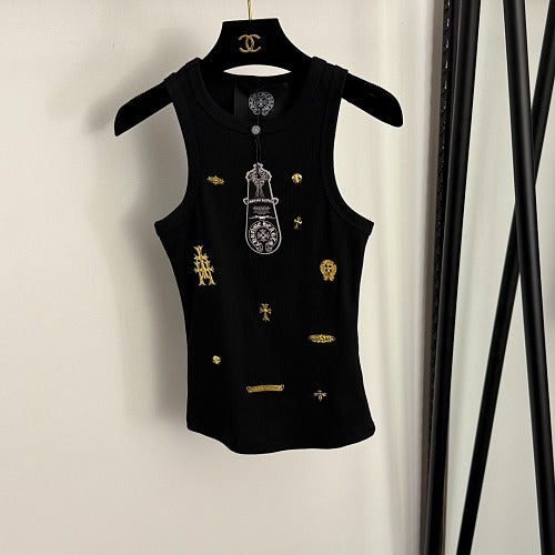 Chrome Hearts black/yellow Rib Tank Top dress