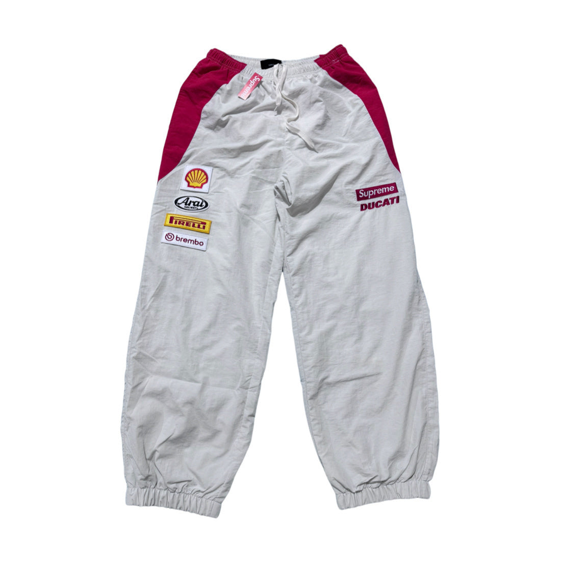 Supreme Ducati track pants  white and red