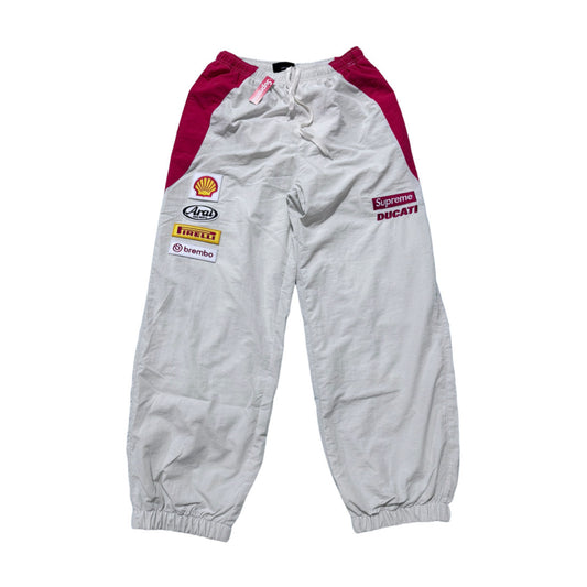 Supreme Ducati track pants  white and red