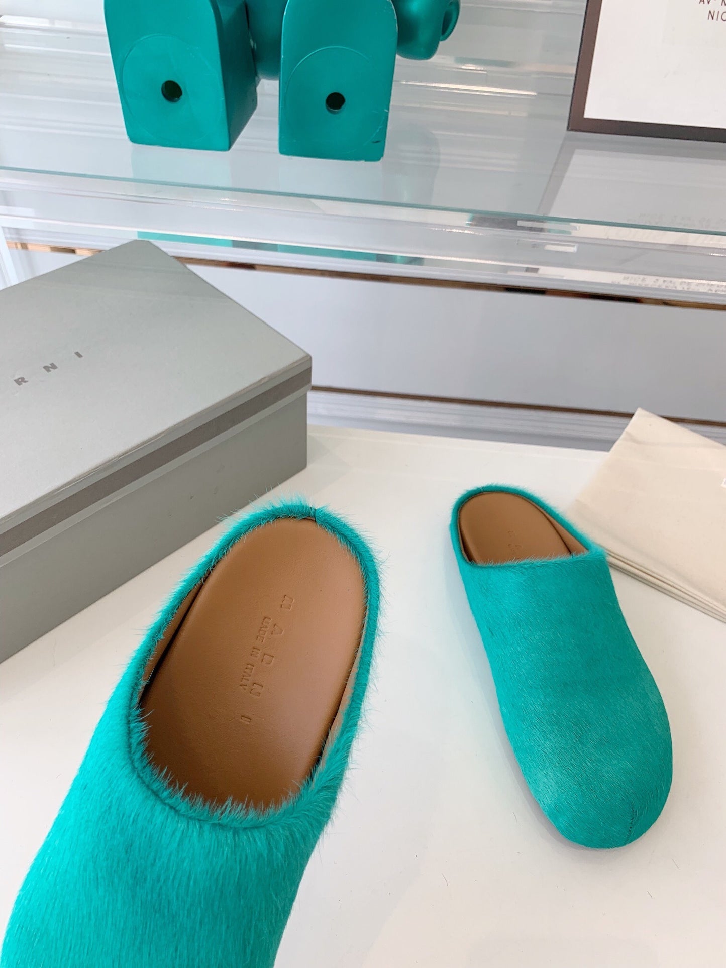 Marni slides loafers dark turquoise