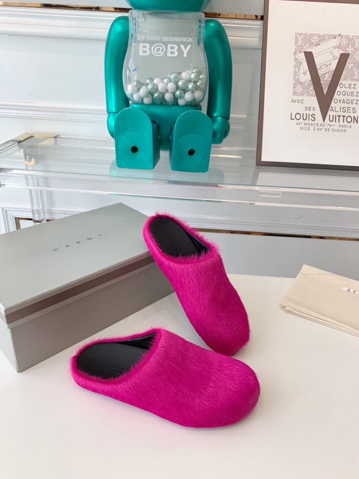Marni slides loafers hot pink