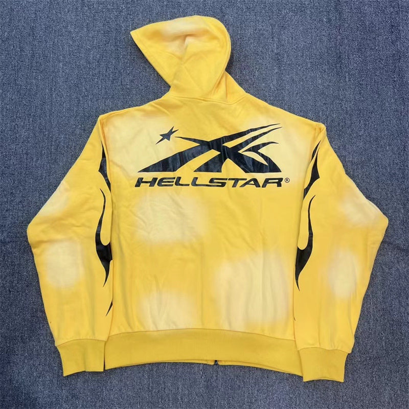 Hellstar orange zip up jacket