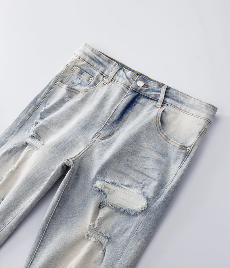 Amiri jeans light gray distressed