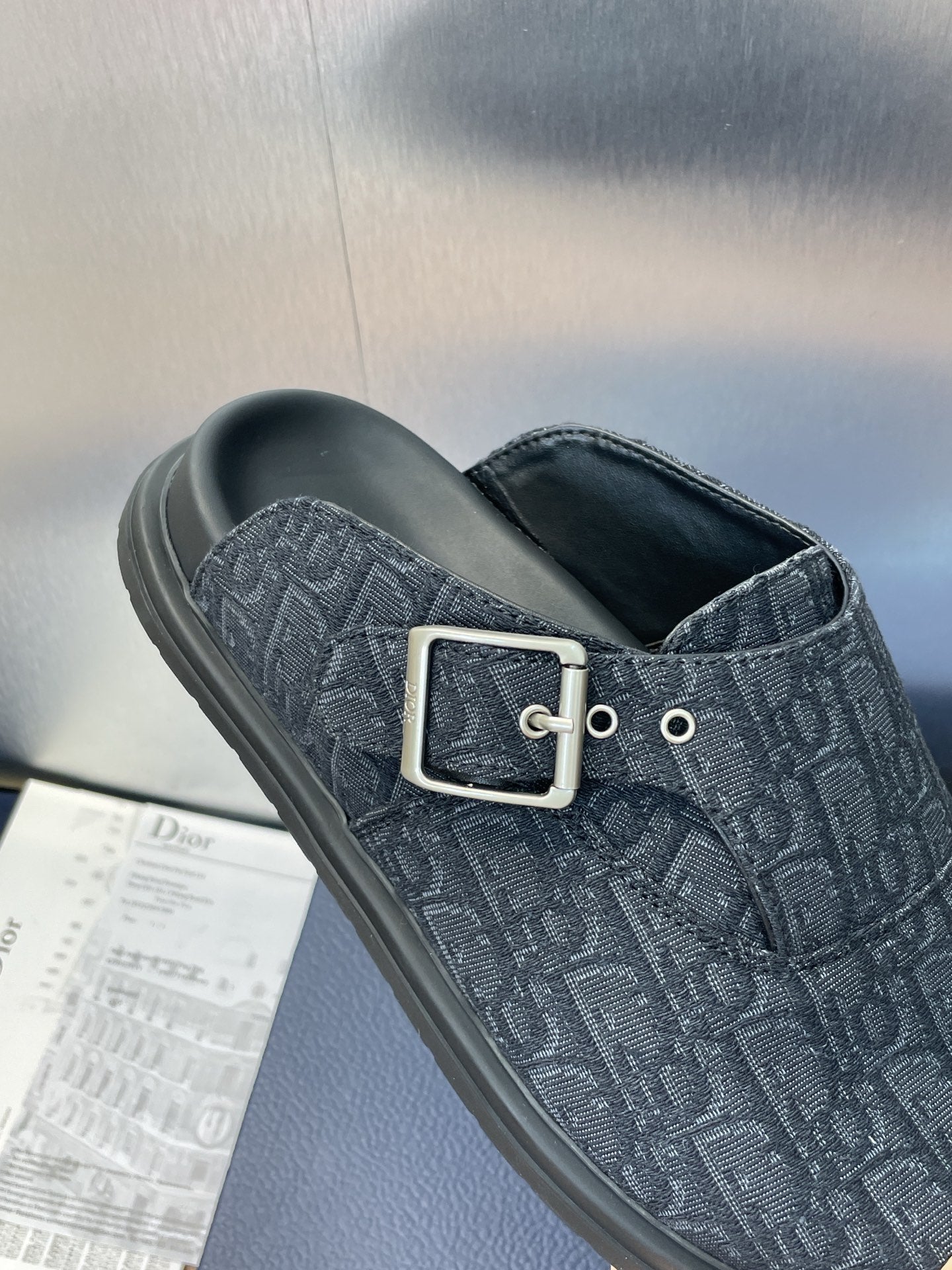 Black Dior loafer clogs