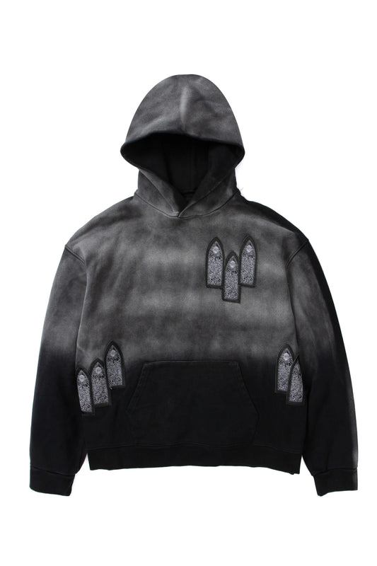 WHO DECIDES WAR faded hooded pullover