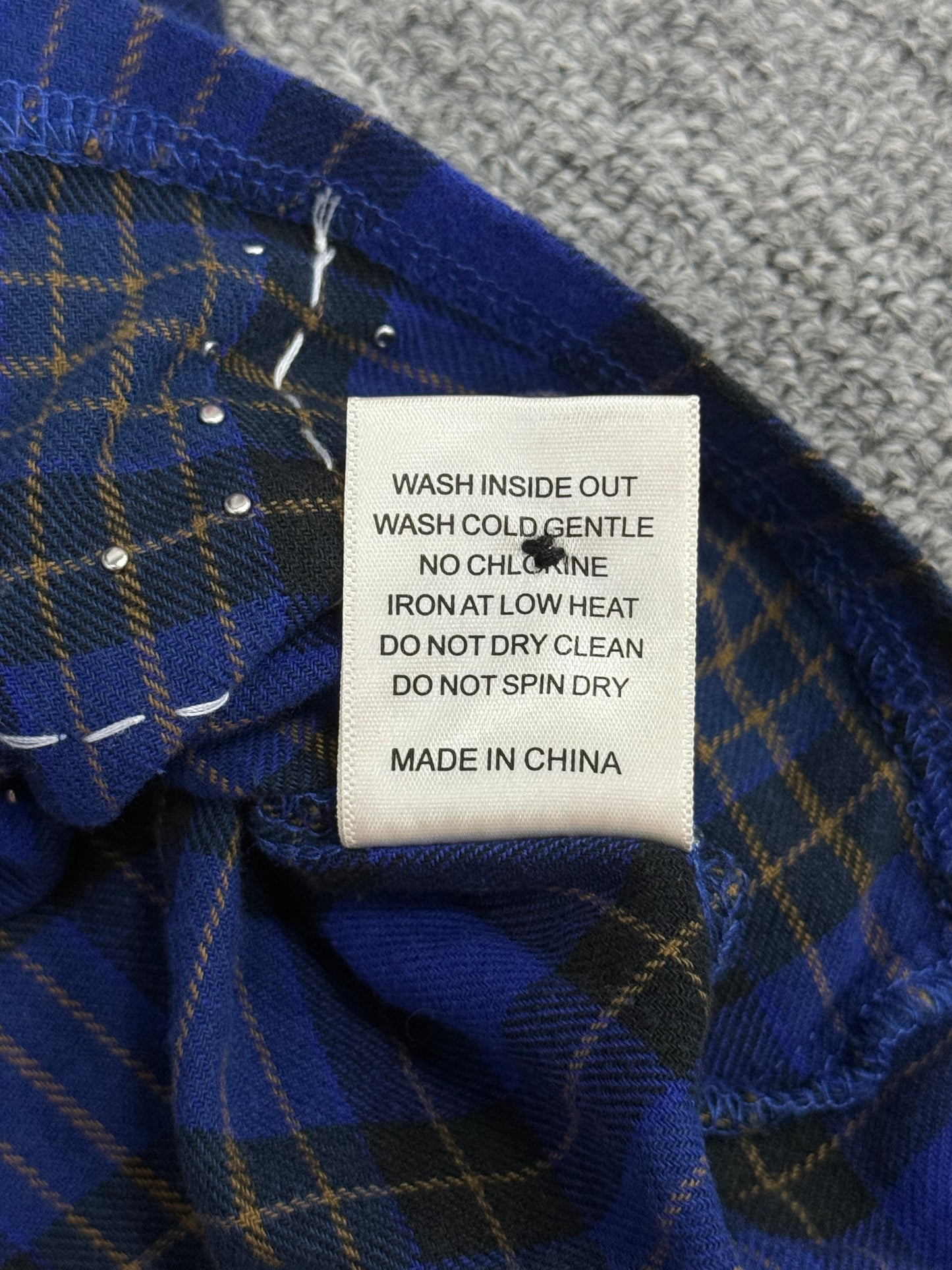 Vale Forever Rhinestone Plaid Flannel Blue/Black