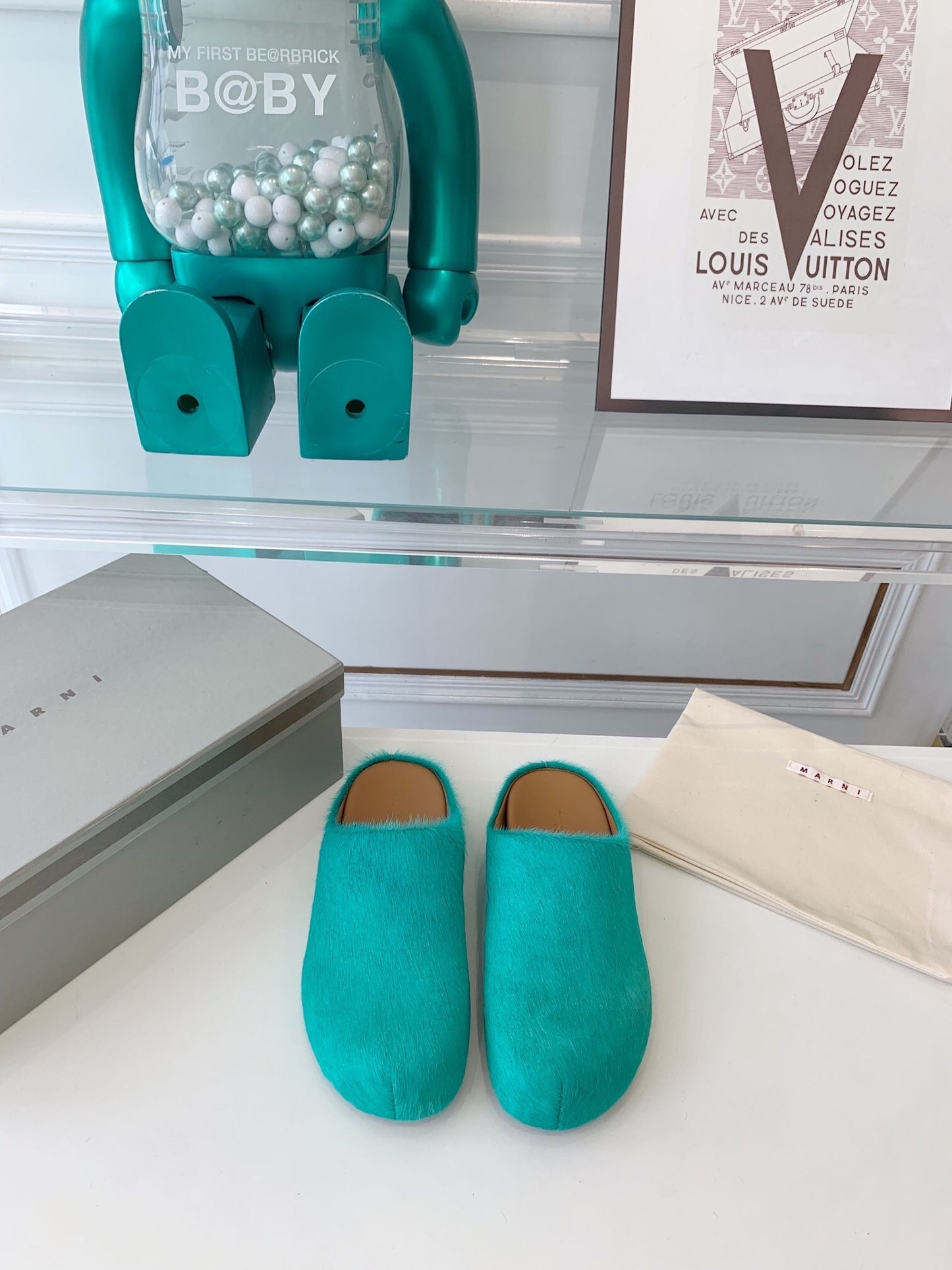 Marni slides loafers dark turquoise
