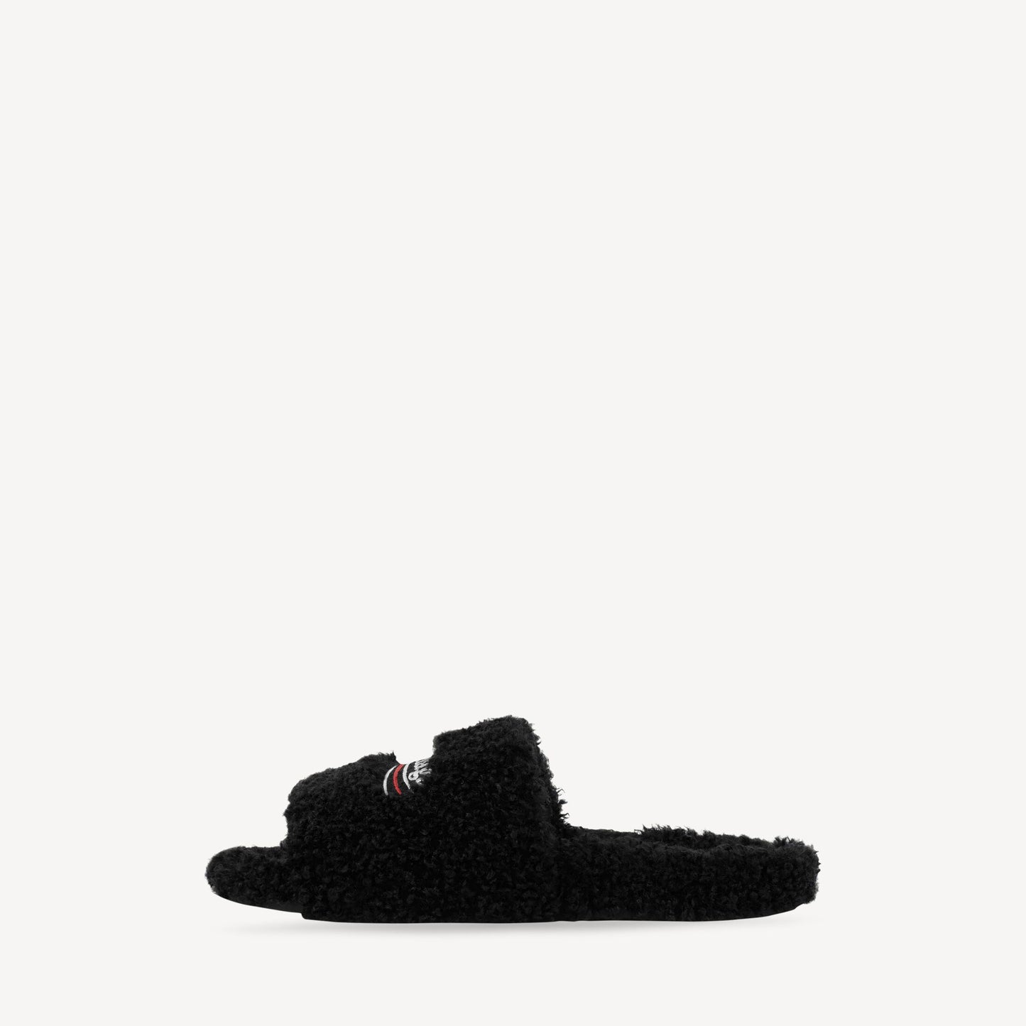 Balenciaga black furry slides