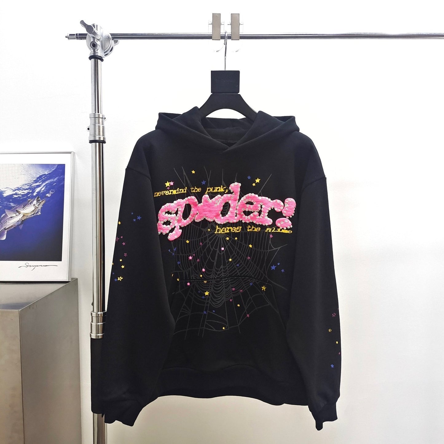 Sp5der P*NK V2 Hoodie Black