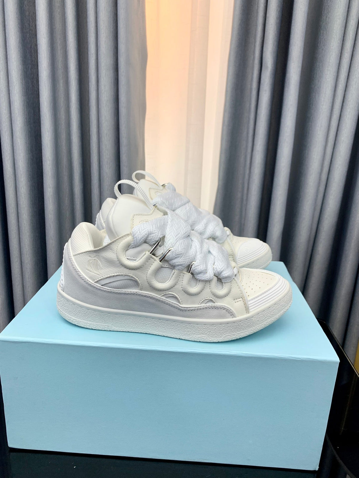 Lanvins curb sneakers all white