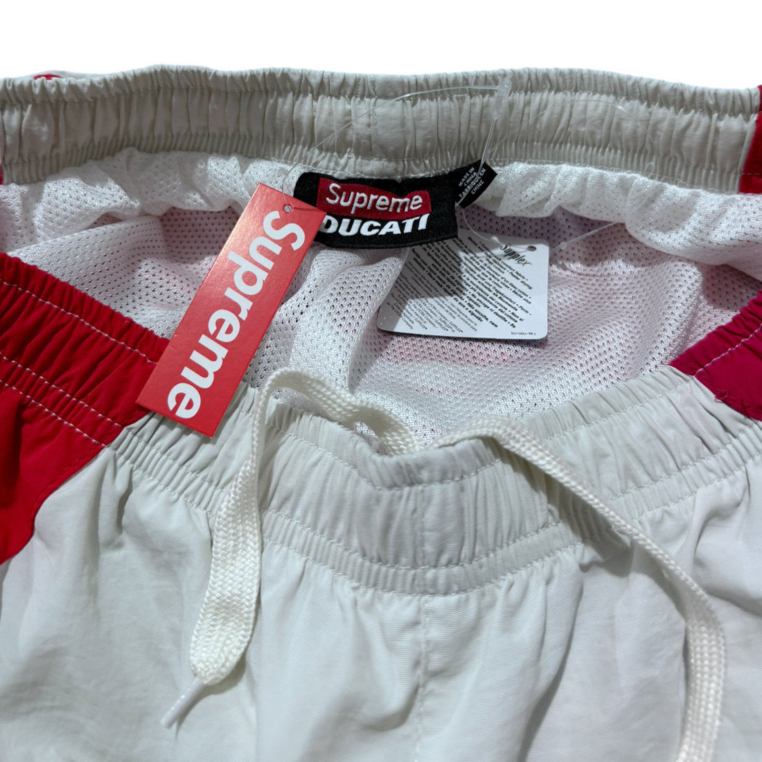 Supreme Ducati track pants  white and red