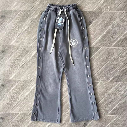 Hellstar gray  button up sweatpants