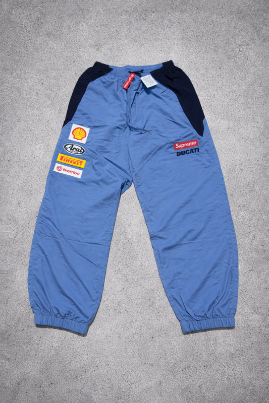 Supreme Ducati track pants black and blue