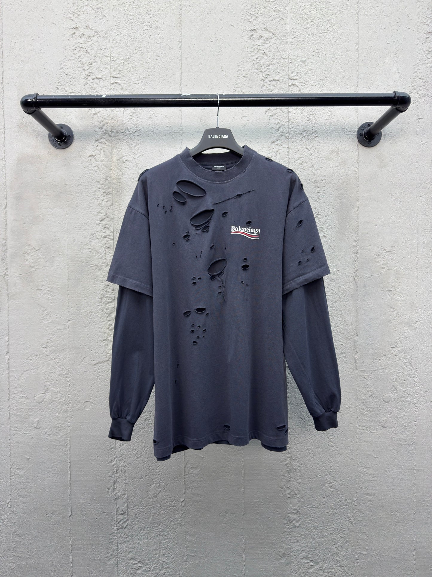 Balenciaga Political Campaign Long-Sleeve Layered T-Shirt 'Black