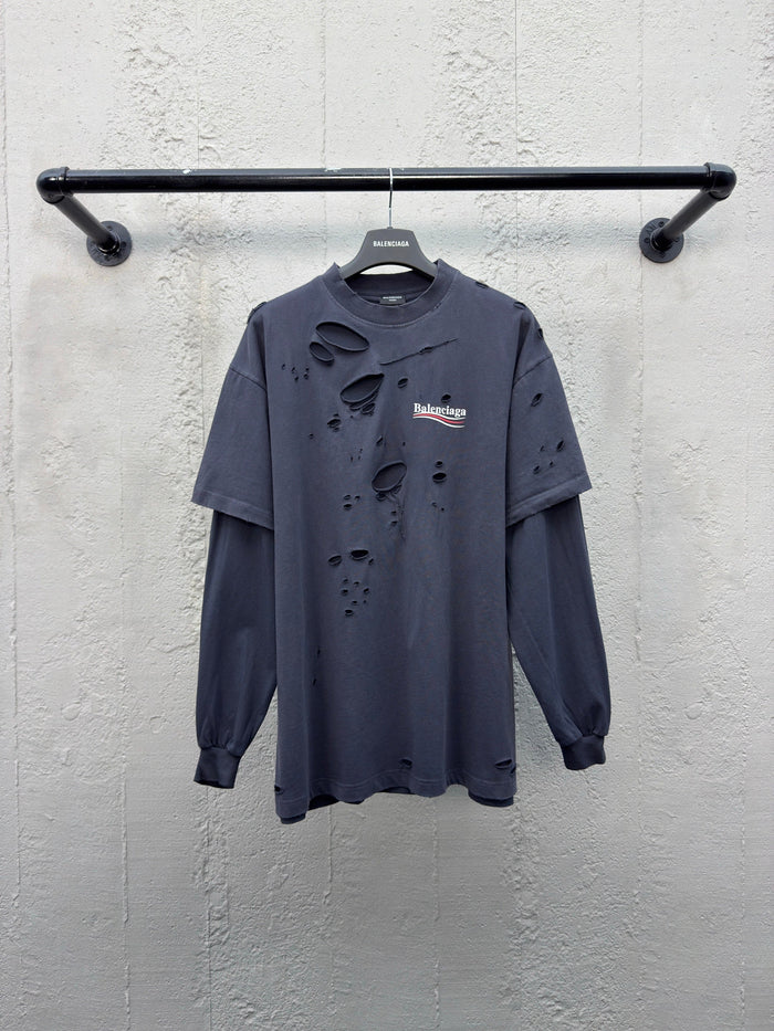Balenciaga Political Campaign Long-Sleeve Layered T-Shirt 'Black