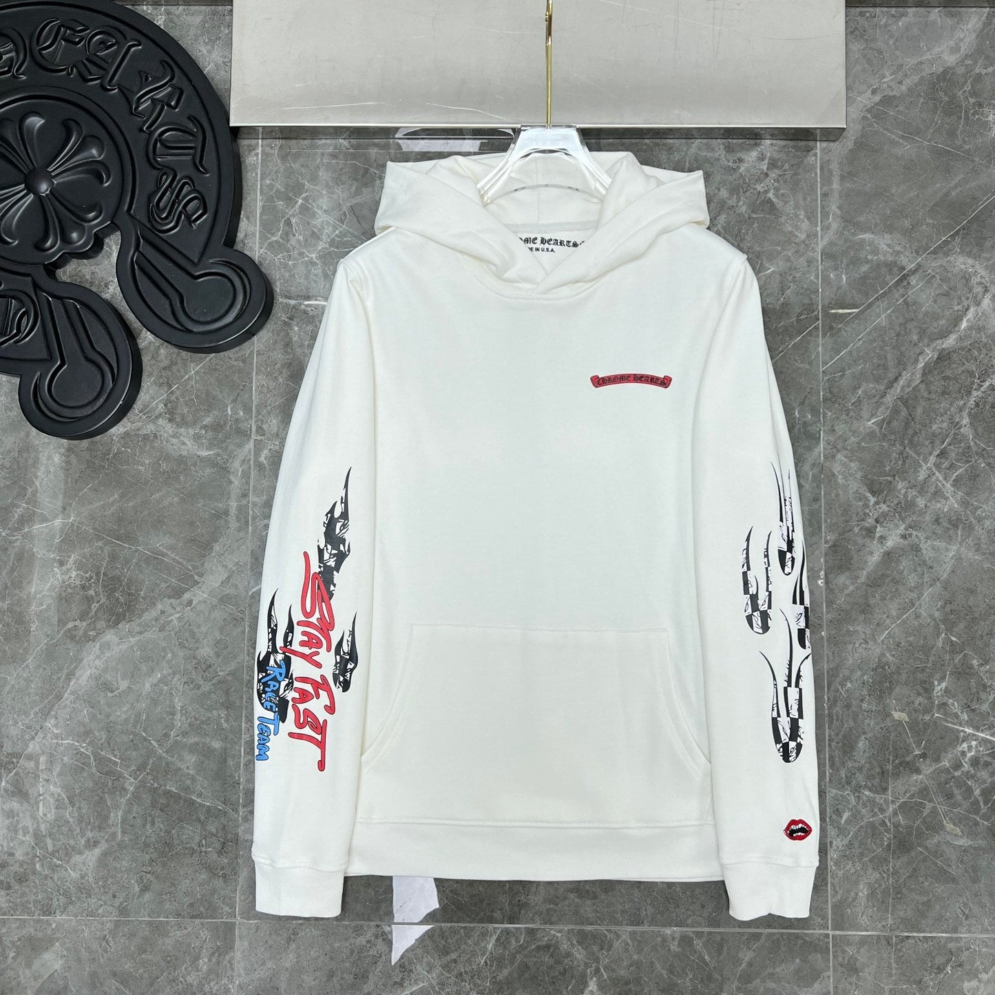 Chrome  hearts white race team hoodie