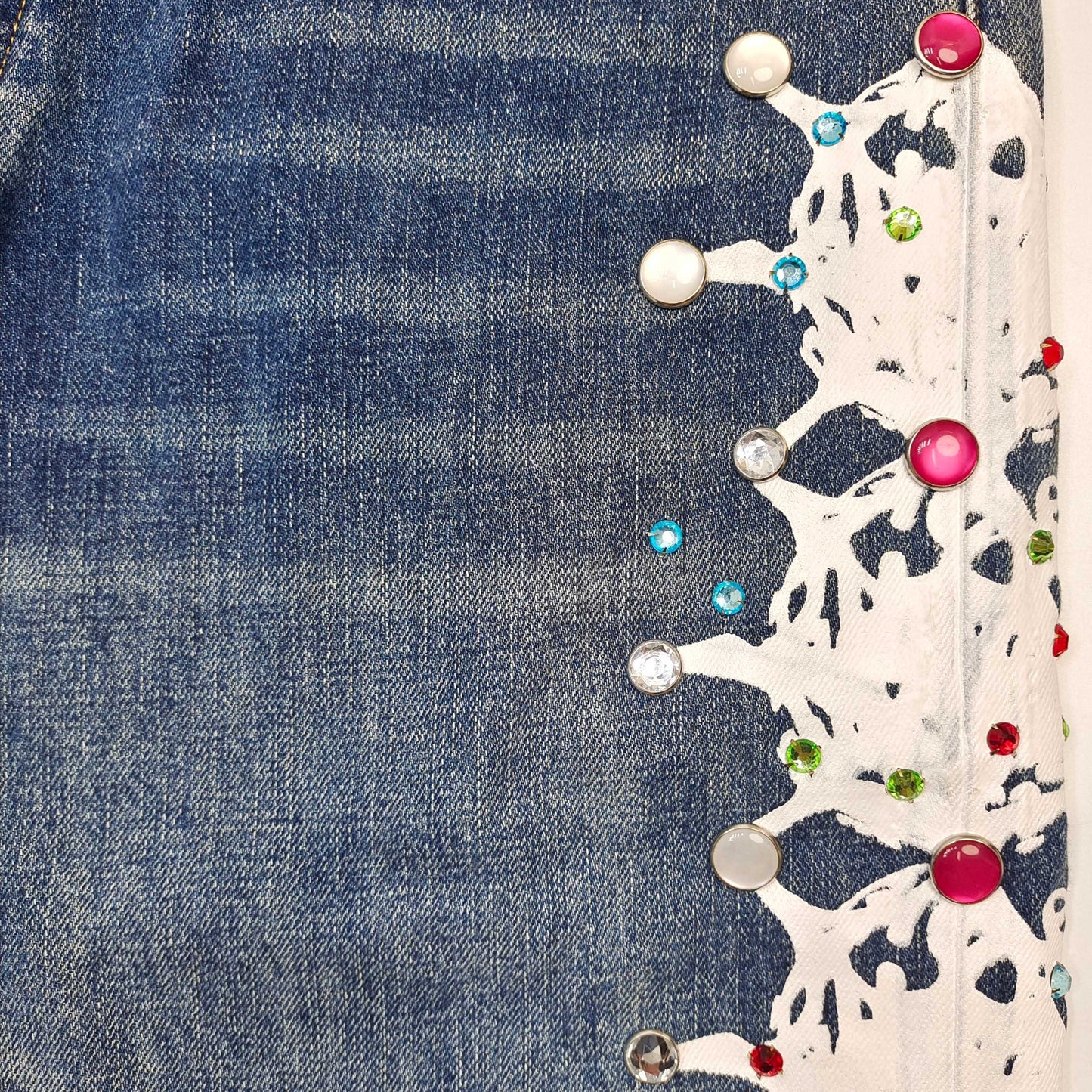 Sp5der Web Stone Denim Shorts 'blue Wash