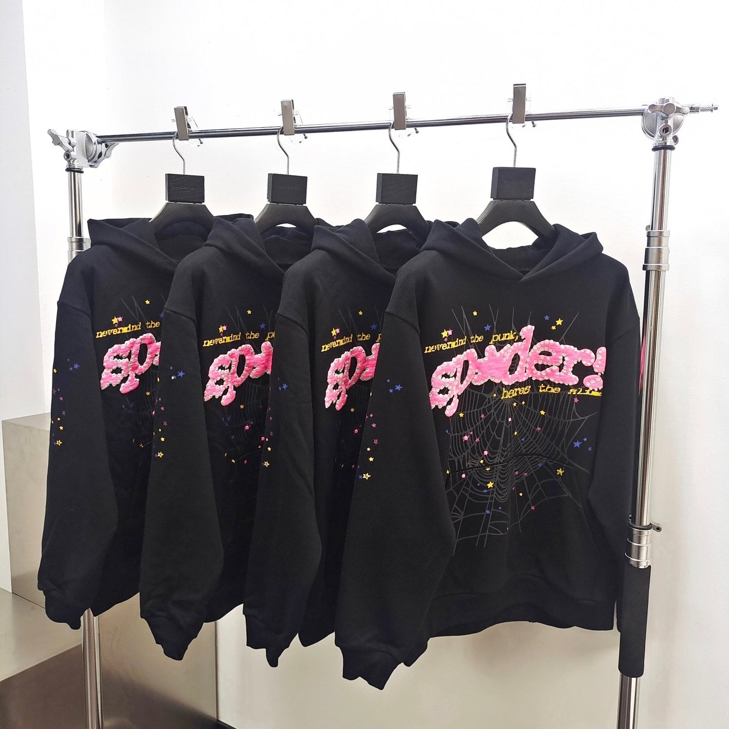 Sp5der P*NK V2 Hoodie Black