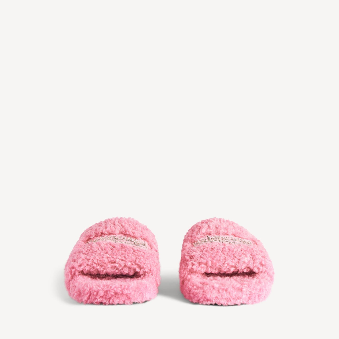 Balenciaga pink furry slides