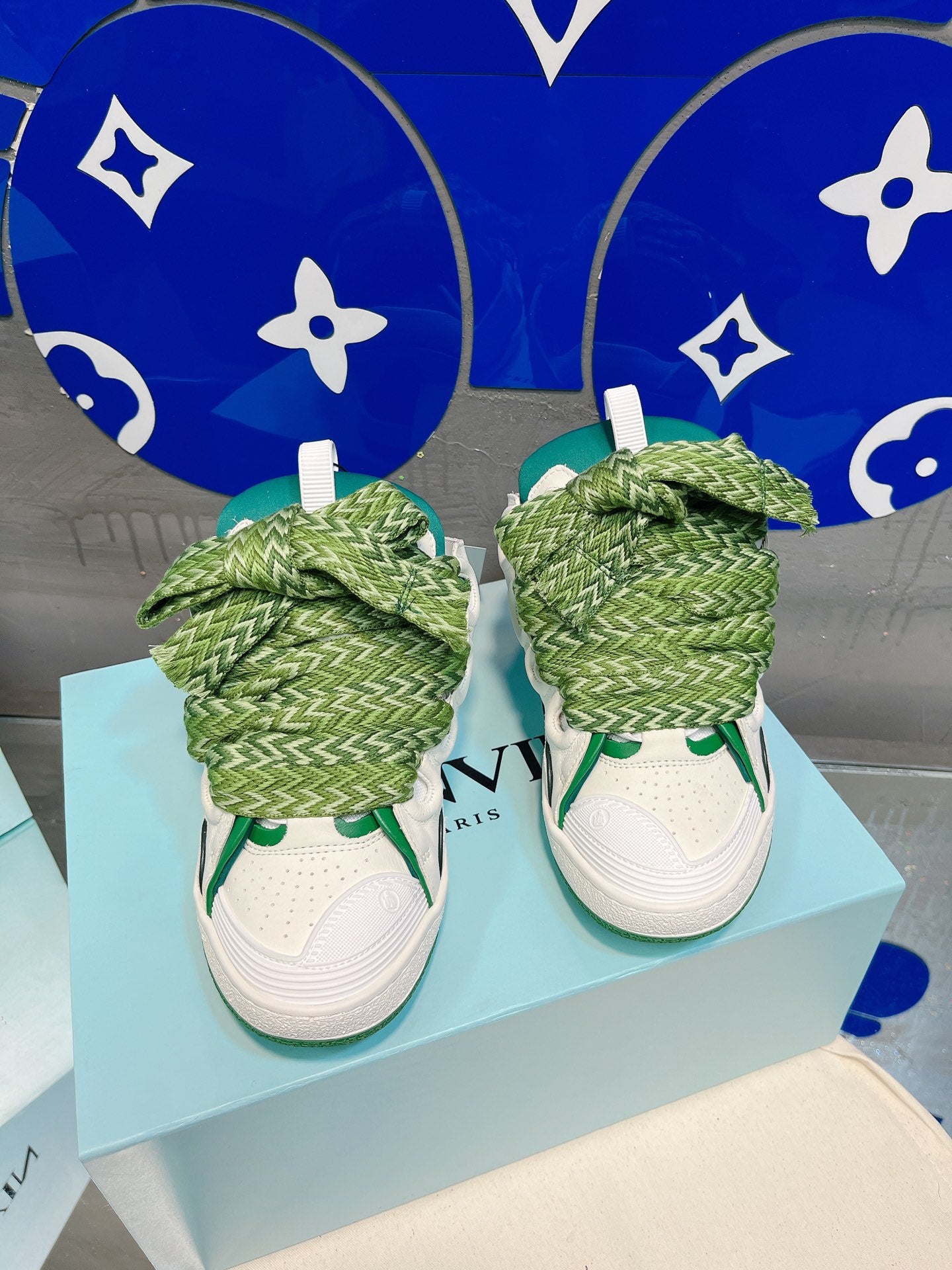 Green Lanvins curb sneakers