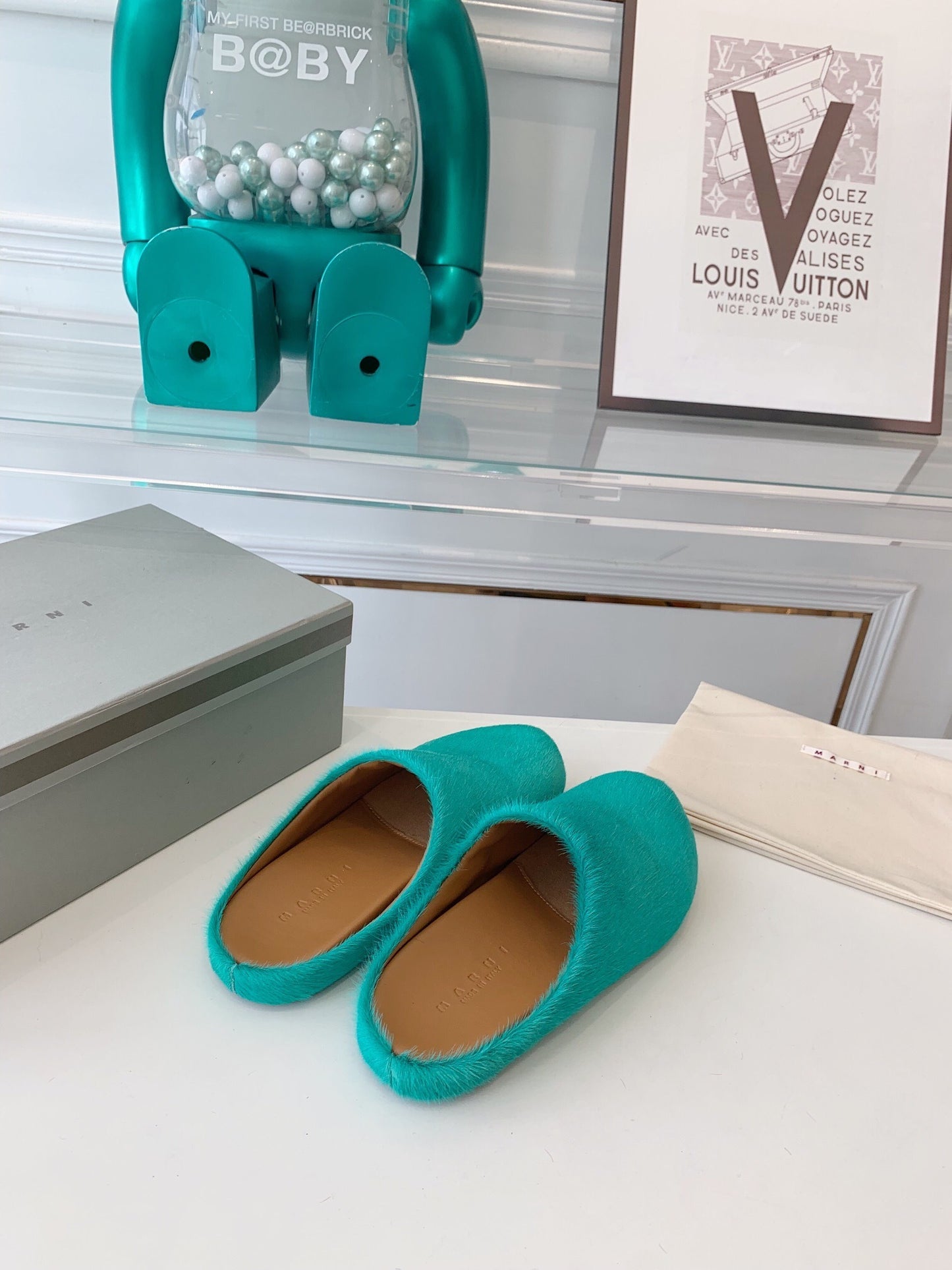 Marni slides loafers dark turquoise