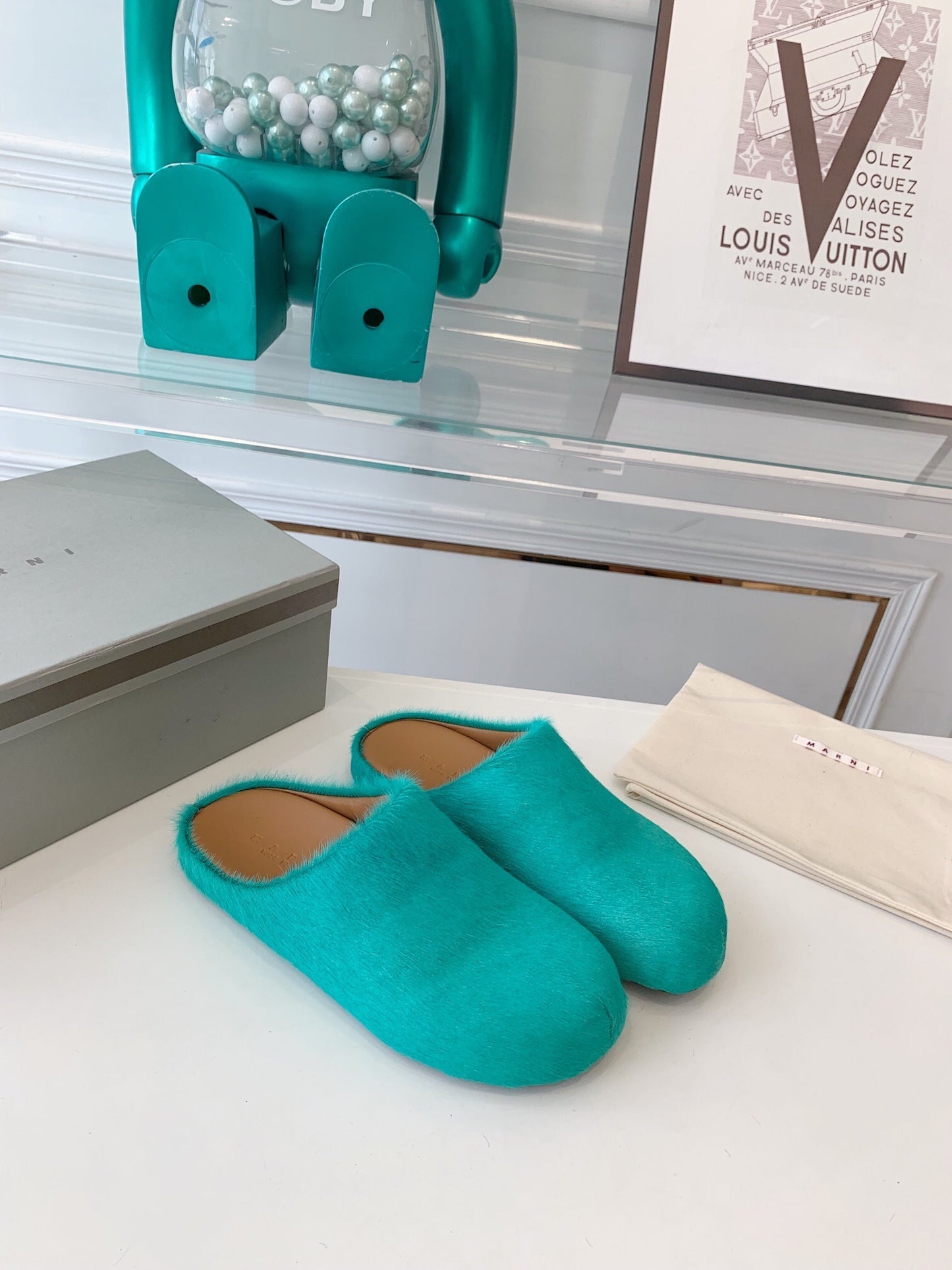 Marni slides loafers dark turquoise