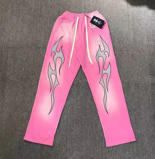 Pink Hellstar Flame Sweatpants